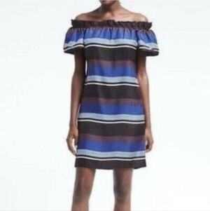 Banana Republic 100% Silk Off The Shoulder Dress